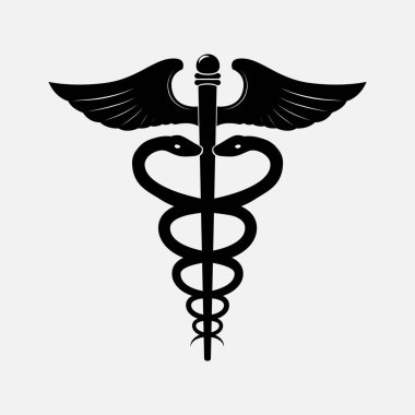 Acil tıbbi servis amblemi beyaz arkaplanda izole edildi