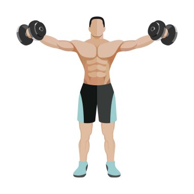 vektör vücut geliştirici beyaz arkaplanda izole edildi