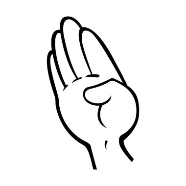 vektör el hareketi beyaz arkaplanda izole edildi