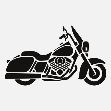 Beyaz arkaplanda motosiklet vektörü simgesi izole edildi