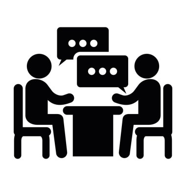 vektör iş toplantısı simgesi beyaz arkaplanda izole edildi