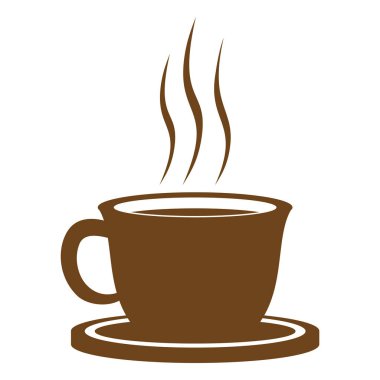 Beyaz arka plan üzerinde izole kahve Kupası vektör simgesi