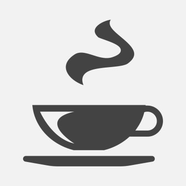 Beyaz arka plan üzerinde izole kahve Kupası vektör simgesi