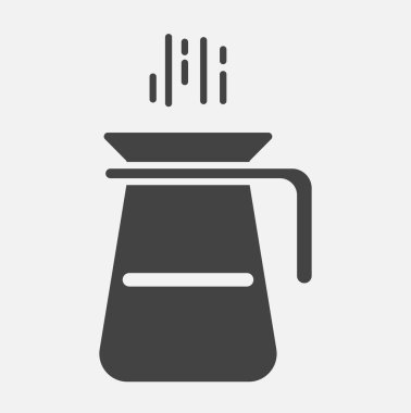 Kahve Türk vektör simgesi beyaz arkaplanda izole edildi