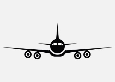 Beyaz arkaplanda uçak vektör simgesi izole edildi