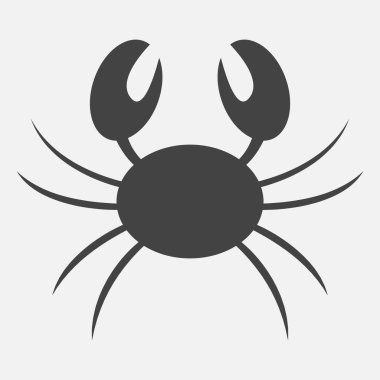 Yengeç vektör simgesi beyaz arkaplanda izole edildi