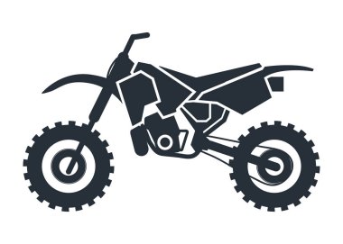 Motokros motosiklet vektör simgesi beyaz arkaplanda izole