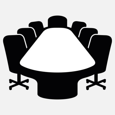 Beyaz arkaplanda ofis masası vektör simgesi izole