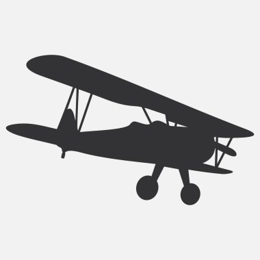 retro airplane vector icon isolated on white background clipart