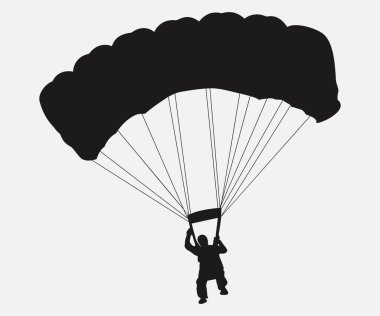 Paraşütçü vektör simgesi beyaz arkaplanda izole edildi