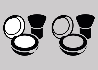 Beyaz arkaplanda izole edilmiş kozmetik tozu için bir kavanozun vektör simgesi