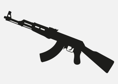 Beyaz arkaplanda izole edilmiş makineli tüfek vektör simgesi