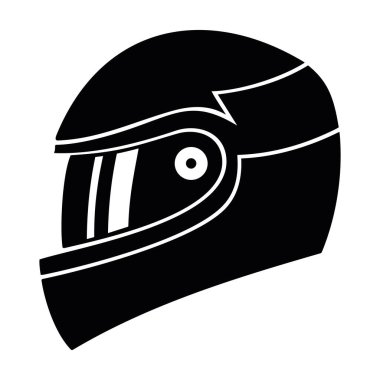 Motosiklet kaskı vektör simgesi beyaz arkaplanda izole edildi