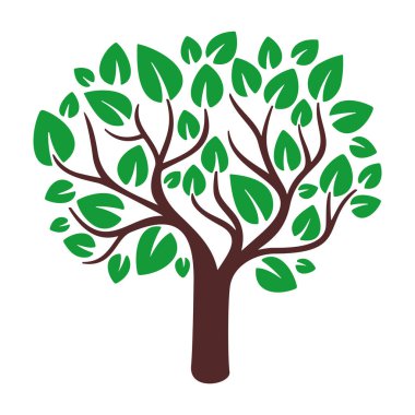 Beyaz arkaplanda izole edilmiş ağaç vektörü simgesi