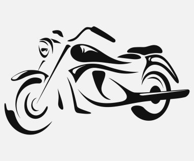 Beyaz arkaplanda motosiklet vektörü simgesi izole edildi