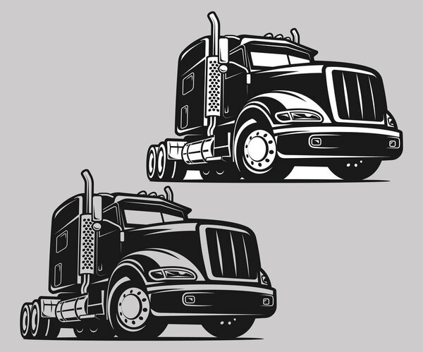 векторный значок грузовика на белом фоне