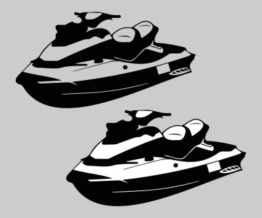 Su scooter vektör simgesi beyaz arkaplanda izole edildi