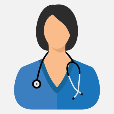 Doktor vektör simgesi beyaz arkaplanda izole edildi