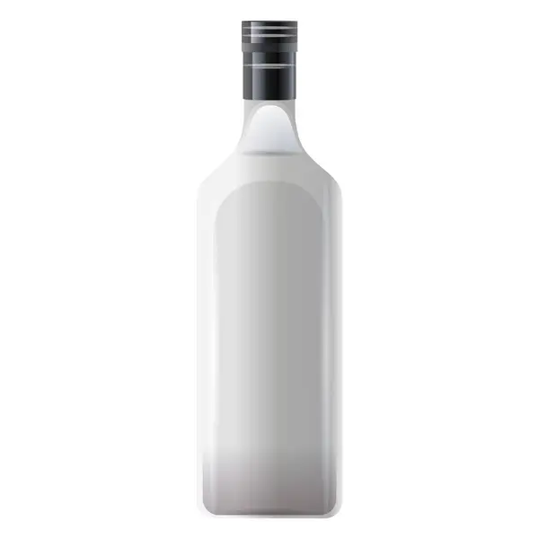 Botella Vidrio Vectorial Para Bebidas Alcohólicas Aisladas Sobre Fondo Blanco — Archivo Imágenes Vectoriales