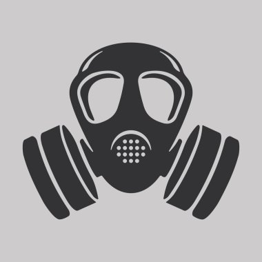 gaz maskesi vektör simgesi beyaz arkaplanda izole edildi