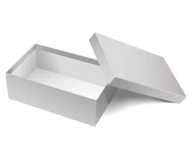 Beyaz arkaplanda izole edilmiş kutu vektör simgesini aç