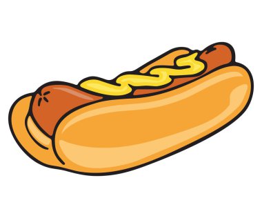 Beyaz arkaplanda izole edilmiş Hot Dog vektör simgesi