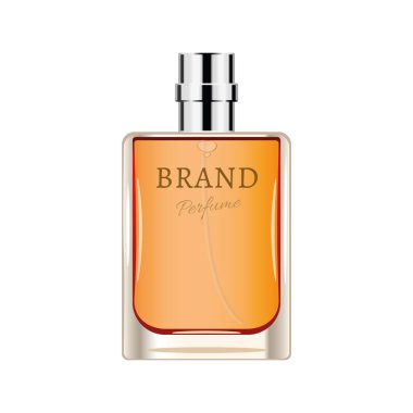 Beyaz arkaplanda izole edilmiş vektör parfüm şişesi