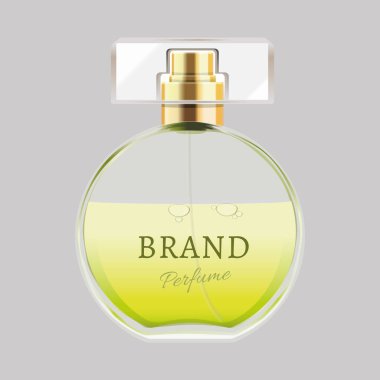 Beyaz arkaplanda izole edilmiş vektör parfüm şişesi