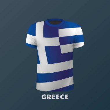 Yunan bayrağının renginde vektör tişörtü