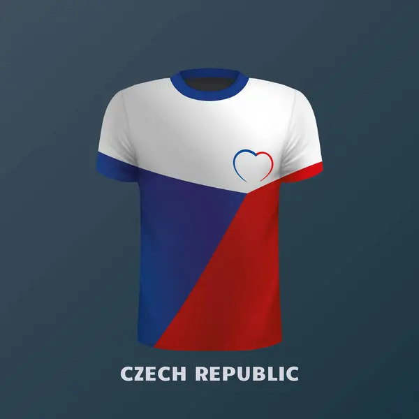 Shirt Wektor Kolorach Flagi Czeskiej — Wektor stockowy