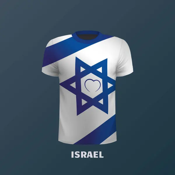 Shirt Wektor Kolorach Flagi Izraela — Wektor stockowy