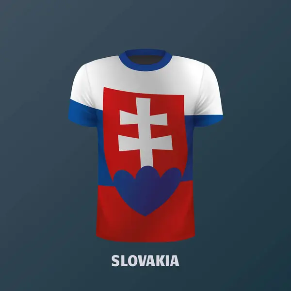 Shirt Wektor Kolorach Flagi Słowackiej — Wektor stockowy