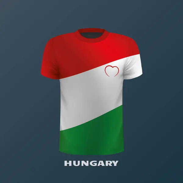 Vector Shirt Colors Hungarian Flag — Stock Vector