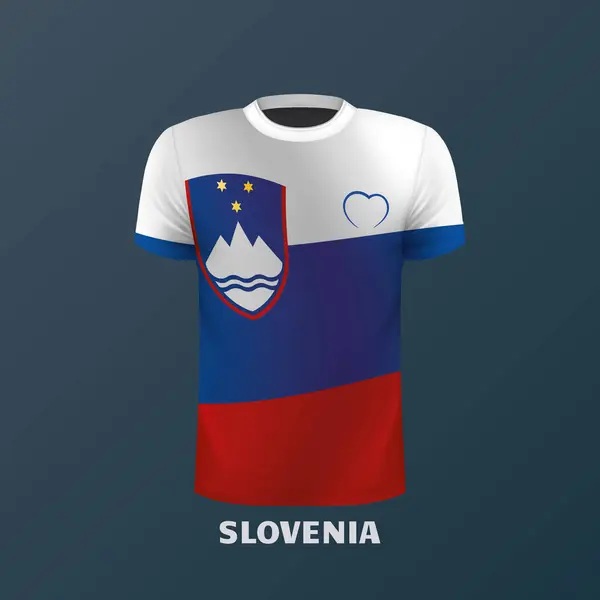 Shirt Wektor Kolorach Flagi Słoweńskiej — Wektor stockowy