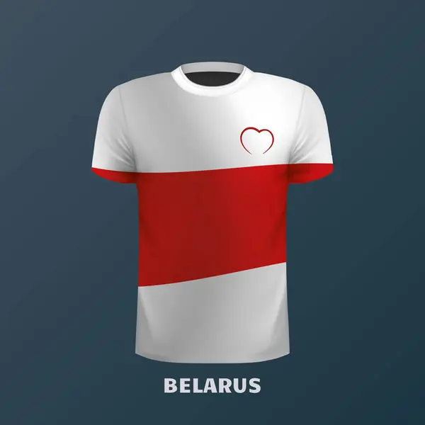 Shirt Vectoriel Aux Couleurs Drapeau Biélorusse Isolé — Image vectorielle