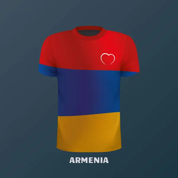 Shirt Wektor Odizolowanych Kolorach Ormiańskiej Flagi — Wektor stockowy