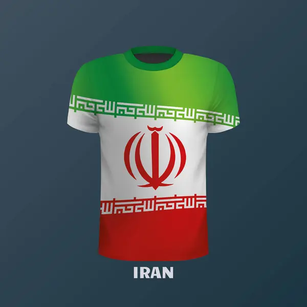 Shirt Wektor Odizolowanych Kolorach Irańskiej Flagi — Wektor stockowy