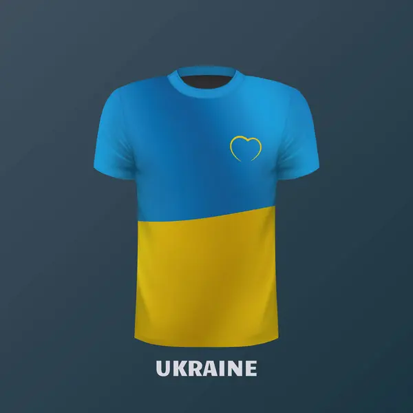 Shirt Vectoriel Aux Couleurs Drapeau Ukrainien Isolé — Image vectorielle