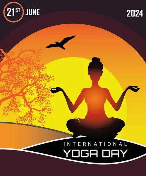 Vektor Banner Zum Internationalen Yoga Tag lizenzfreie Stockvektoren