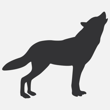 Beyaz arkaplanda kurt vektör simgesi izole edildi