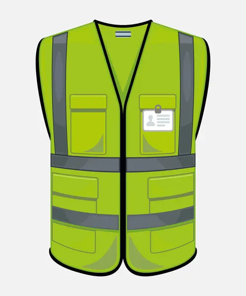 stock vector vector green safety vest isolated on white background