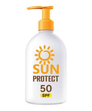 Güneş kremi şişe vektör simgesi beyaz arkaplanda izole