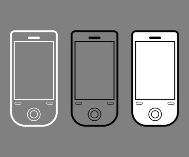 Akıllı telefon vektör simgesi-1 beyaz arkaplanda izole edildi