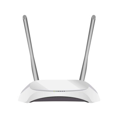 gerçekçi vektör beyaz kablosuz yönlendirici beyaz arkaplanda izole edildi