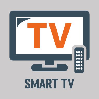 Akıllı TV vektör simgesi-2 beyaz arkaplanda izole edildi