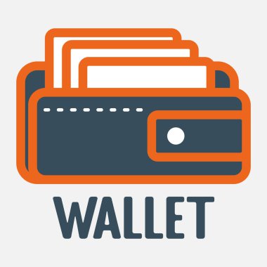 vektör cüzdanı simgesi-5 beyaz arkaplanda izole edildi