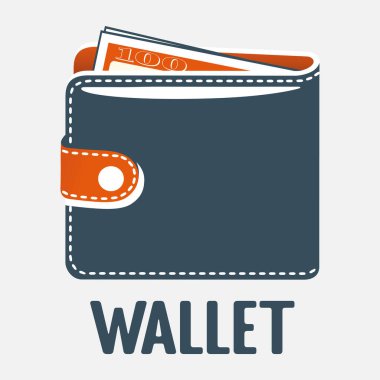 vektör cüzdanı simgesi-7 beyaz arkaplanda izole edildi