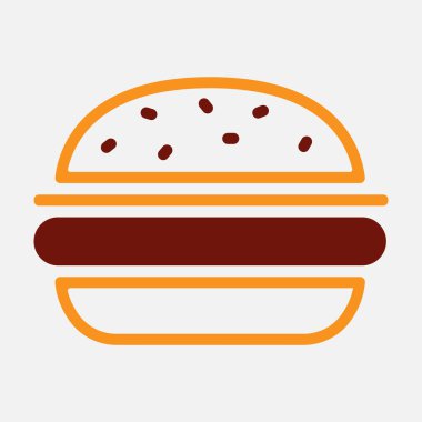 Hamburger vektör simgesi beyaz arkaplanda izole edildi