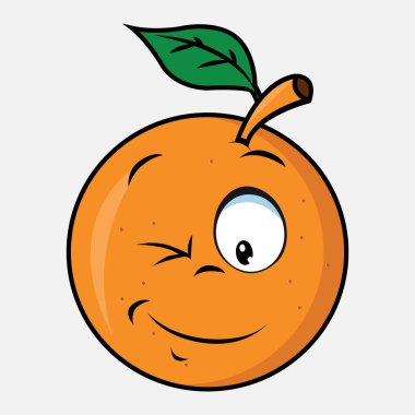 Beyaz arkaplanda izole edilmiş neşeli turuncu vektör