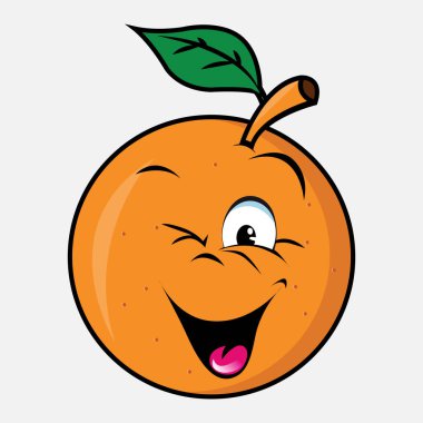 Beyaz arkaplanda izole edilmiş neşeli turuncu vektör